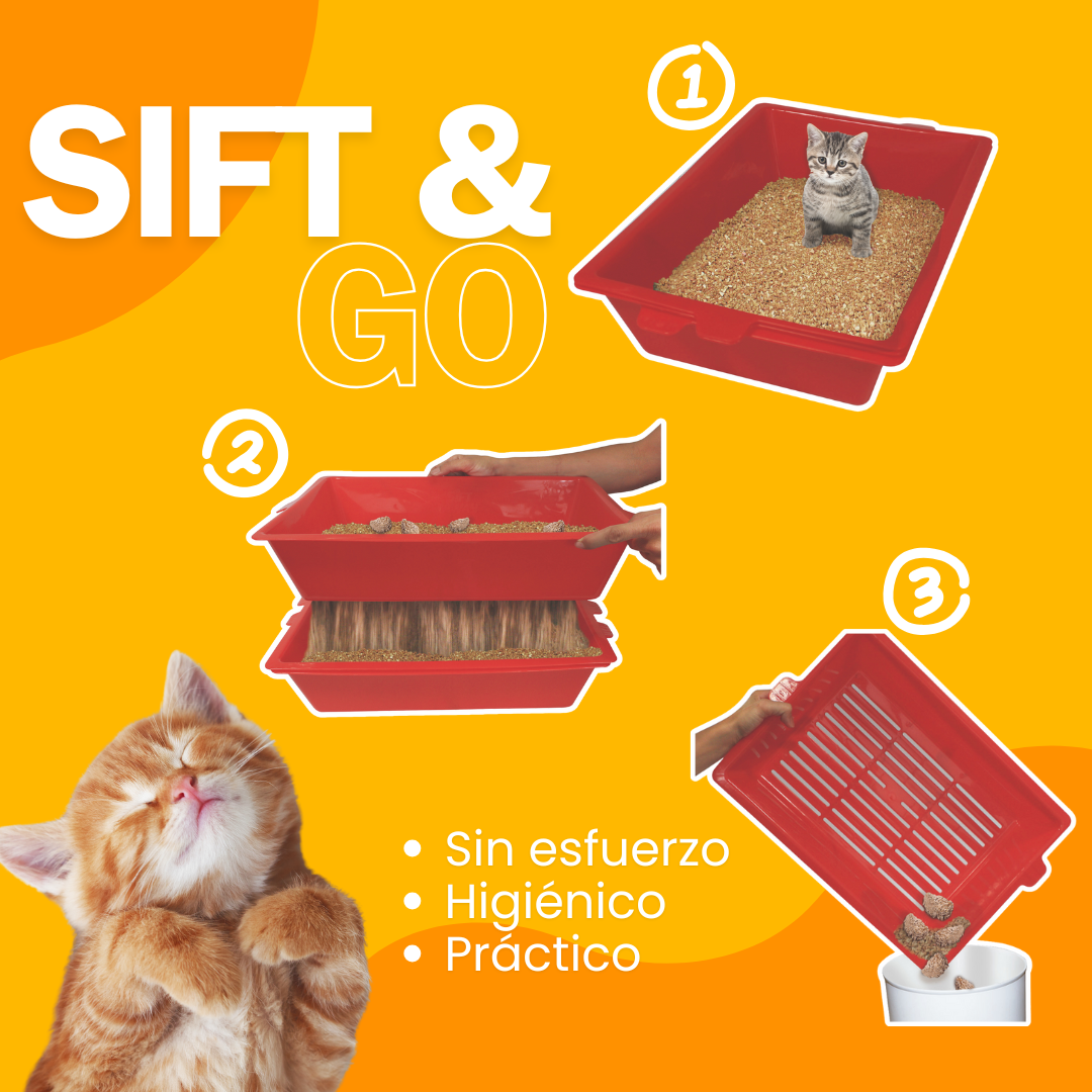 Sift & Go® - Sistema Inteligente de Limpieza para Arenero de Gatos