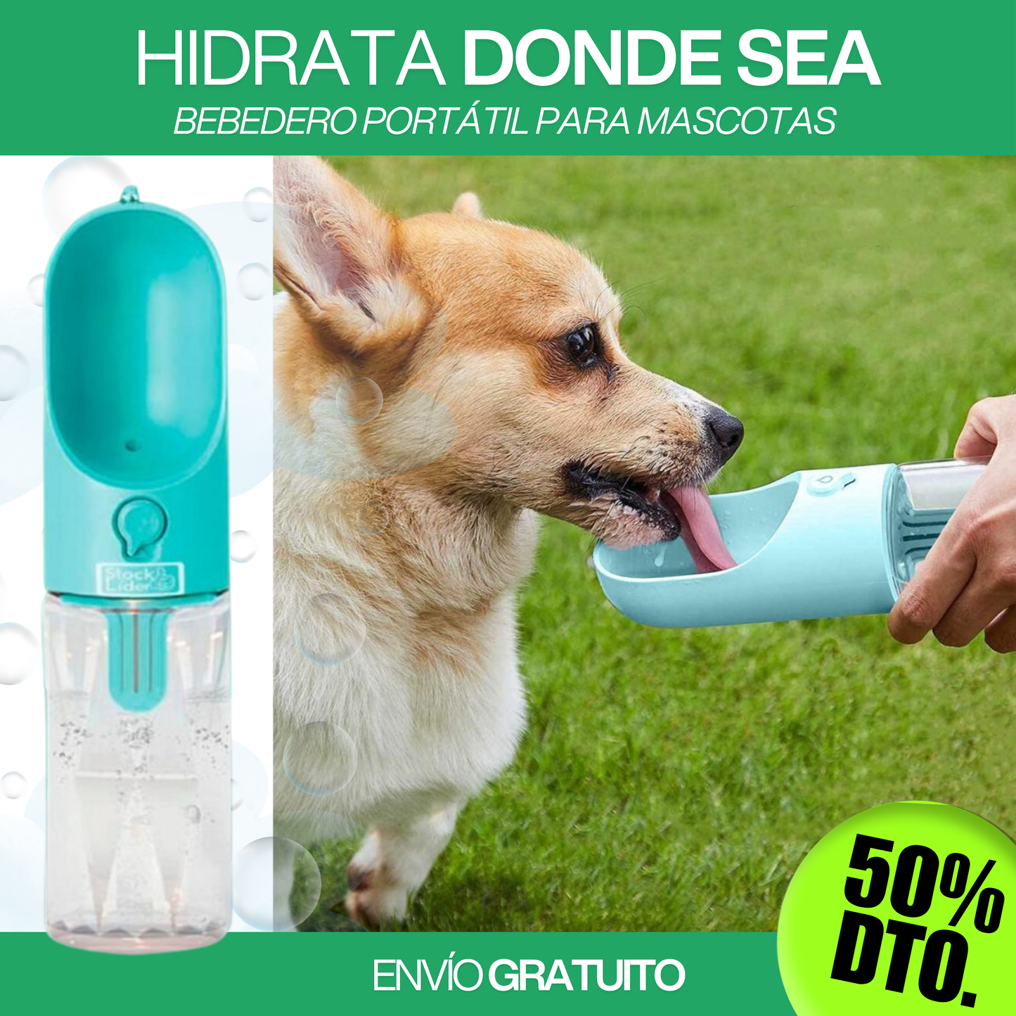HIDRAPET® - Bebedero Portátil para Mascotas 2 en 1