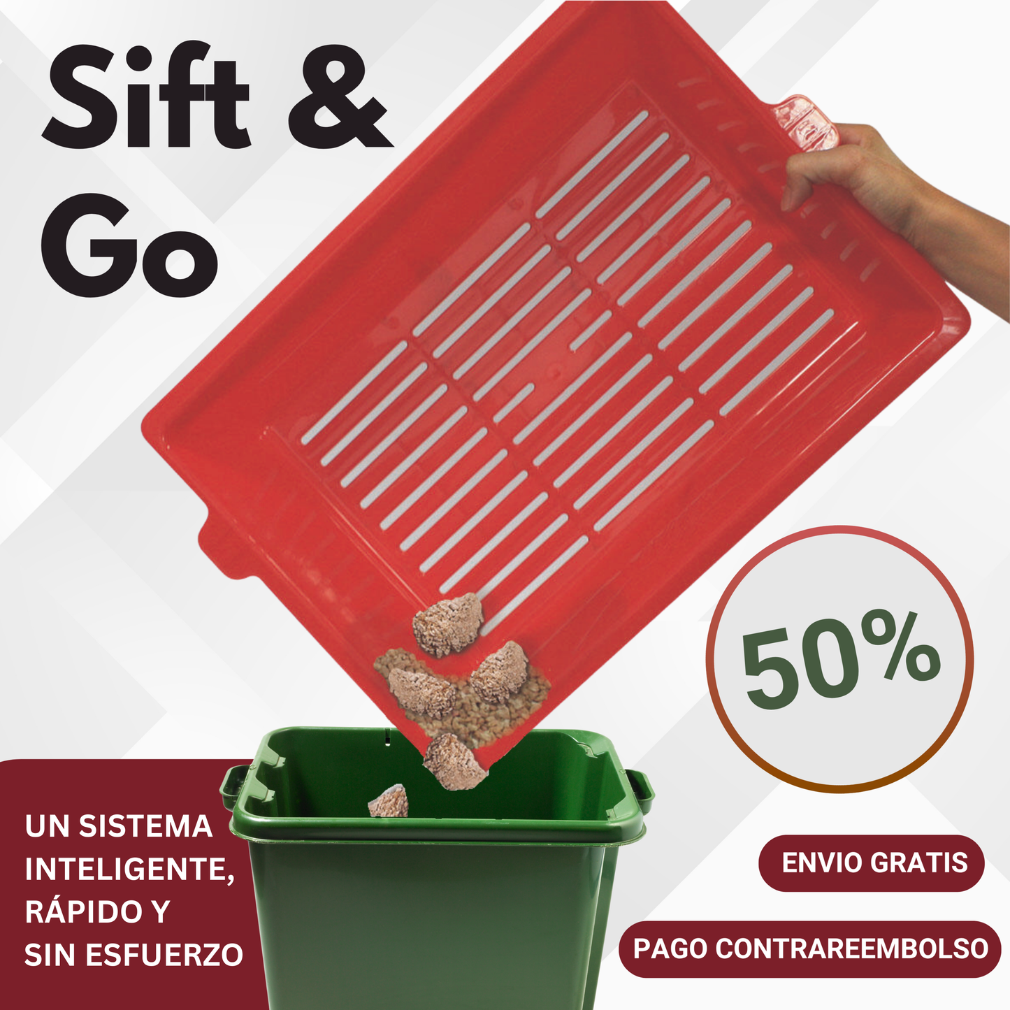 Sift & Go® - Sistema Inteligente de Limpieza para Arenero de Gatos