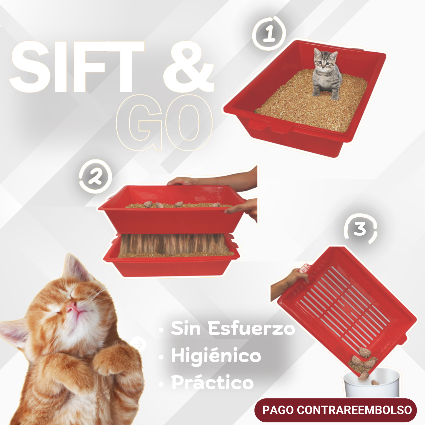 Sift & Go® - Sistema Inteligente de Limpieza para Arenero de Gatos