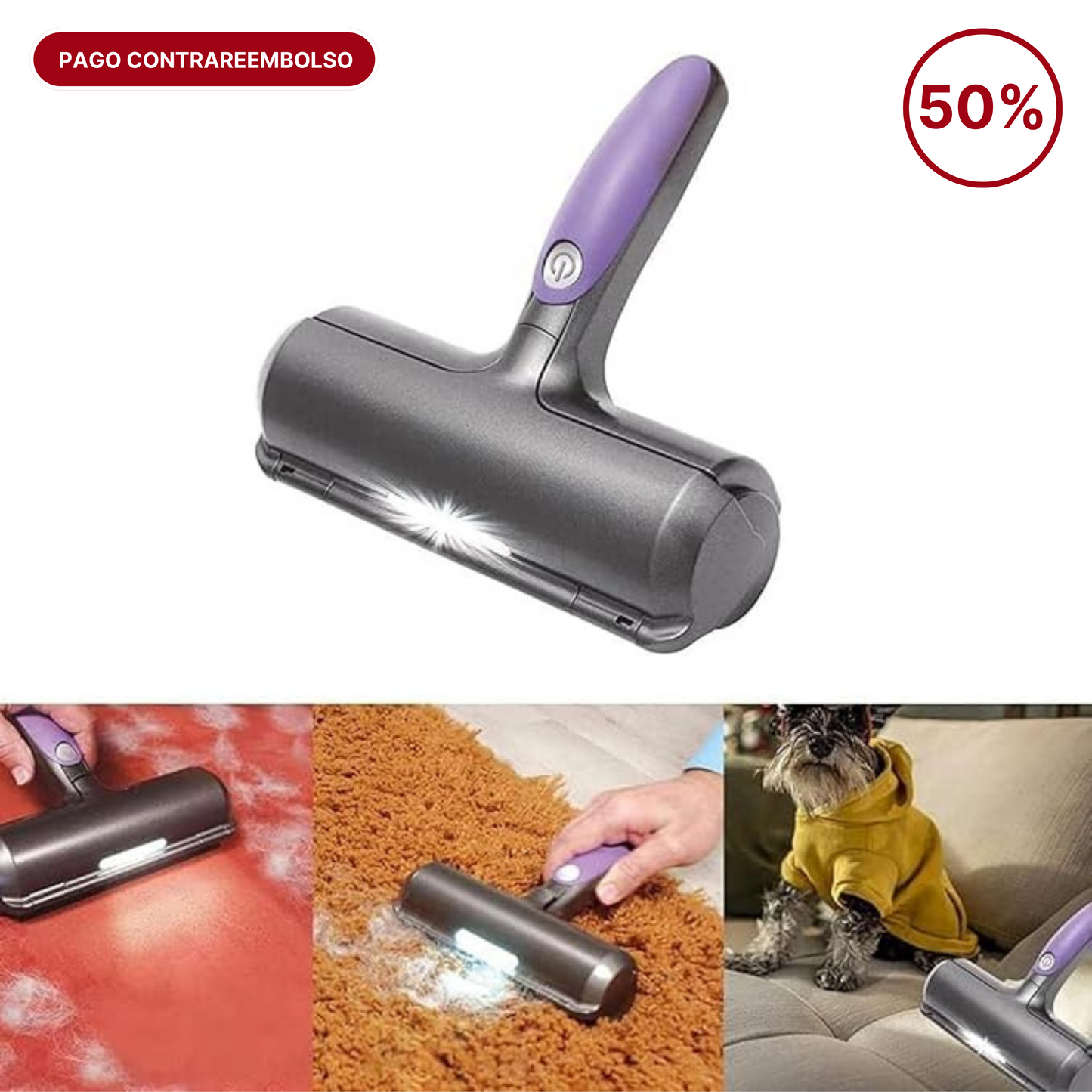 ROLLUX® - Rodillo Quita Pelos con Luz LED